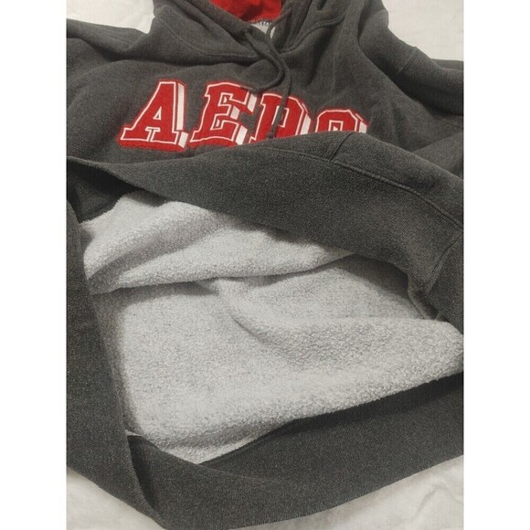 Aeropostale Men's Hoodie Long Sleeve Sweatshirt Gray Size L College Vintage - Picture 6 of 10
